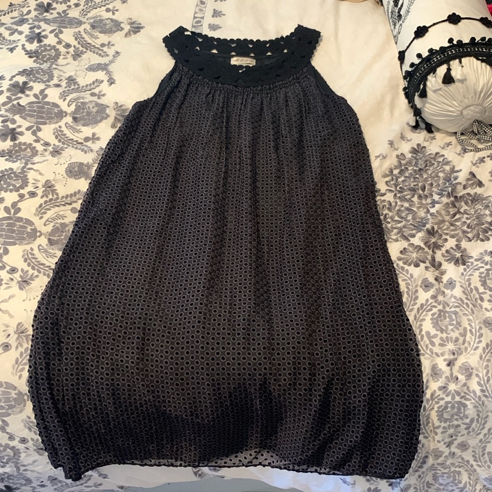 Max Studio Embroidered Black Dress